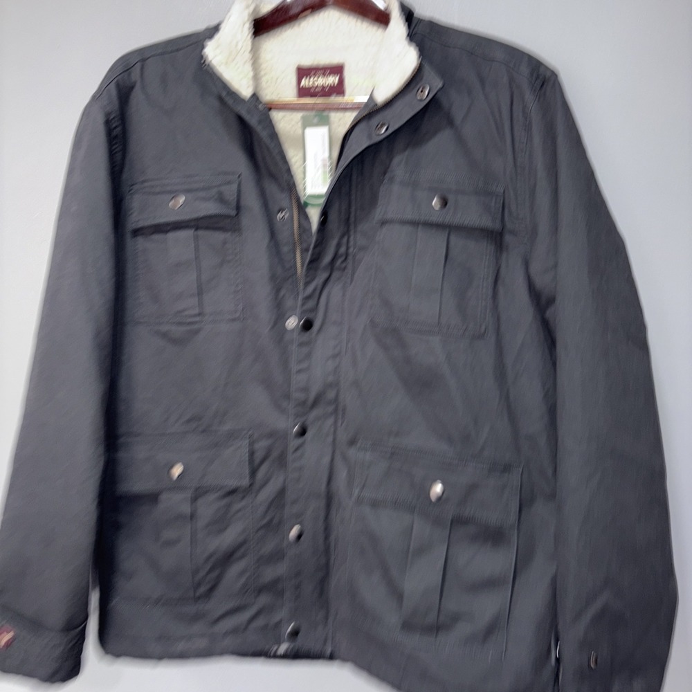 Alesbury‎ Mens Sherpa Lined Field Utility Jacket Dark Grey Size XL Brand NWT